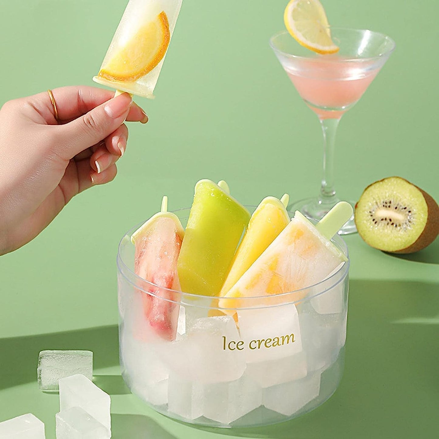 Reusable DIY 8-Piece Ice Pop Mould – BPA-Free, Easy Demoulding
