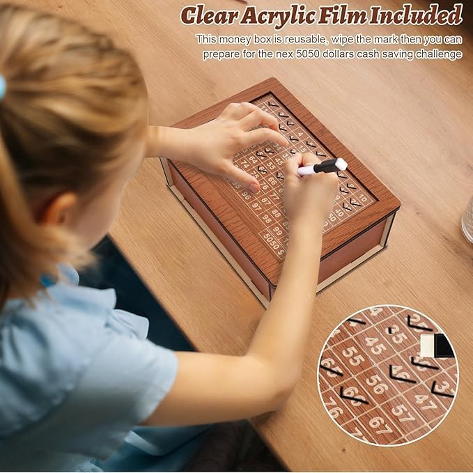 Wooden Money Saving Piggy Bank Box – Secure & Stylish Coin Storage