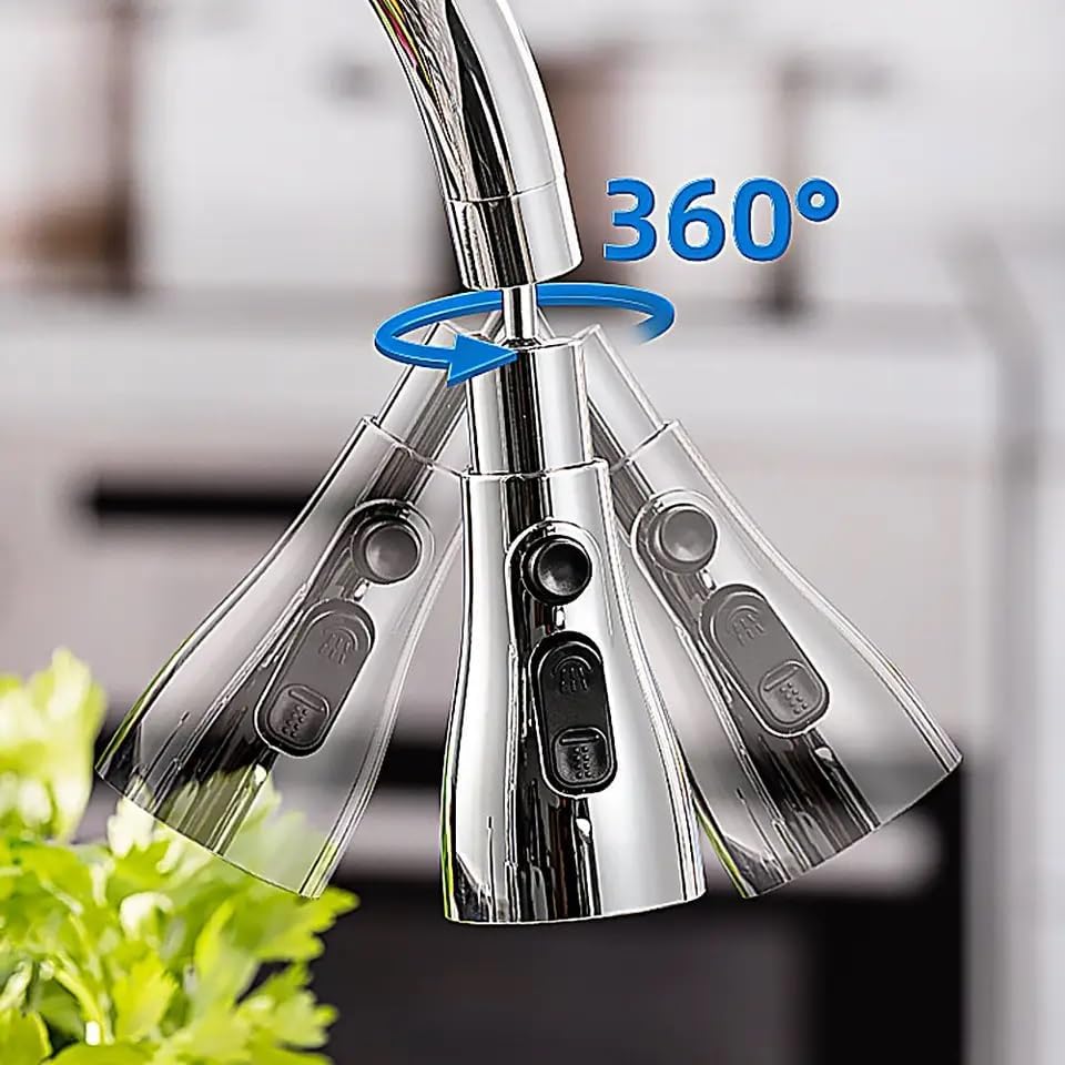 3 Modes Kitchen Faucet Spray Head Water Saving 360 Swivel Ball Nozzle Tap