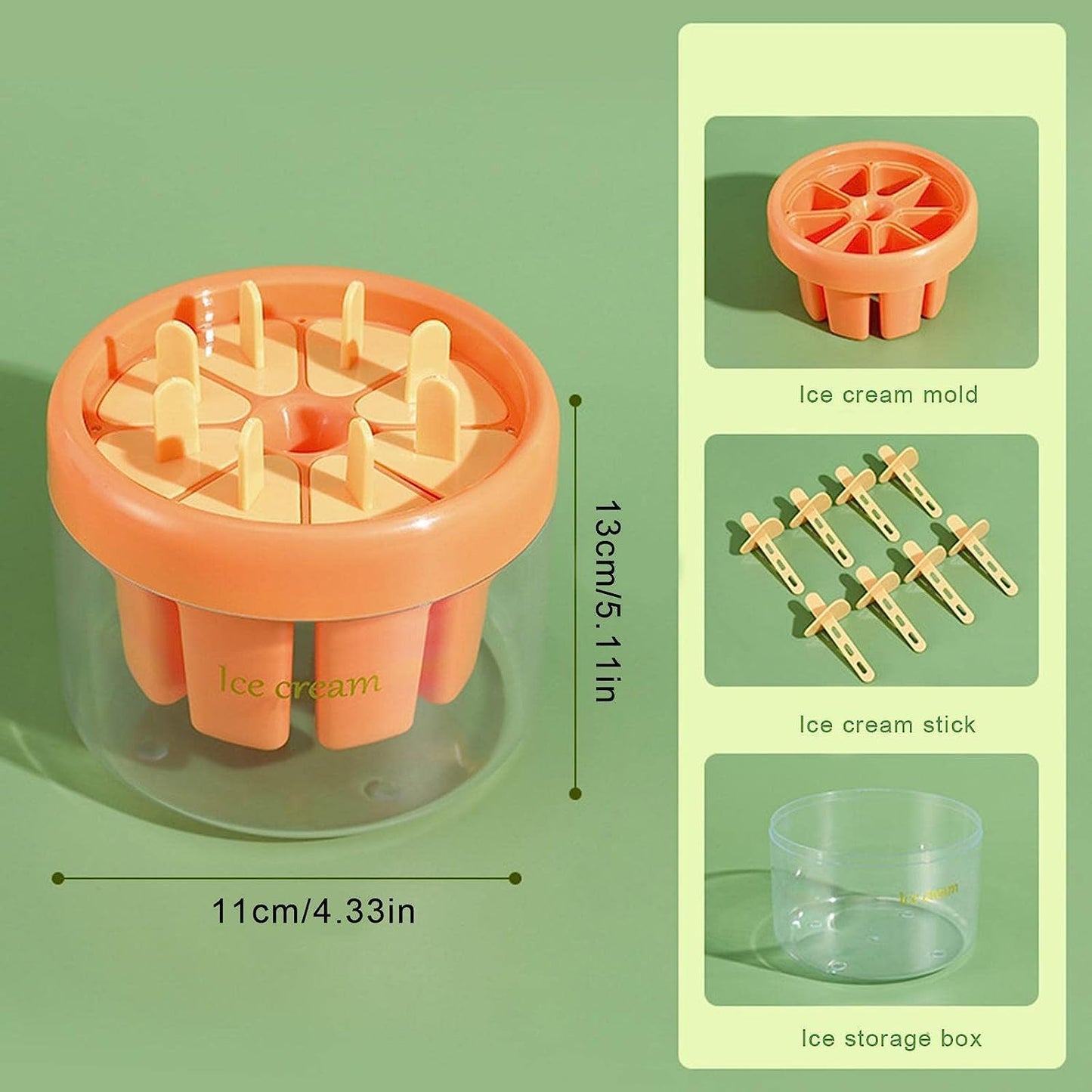 Reusable DIY 8-Piece Ice Pop Mould – BPA-Free, Easy Demoulding