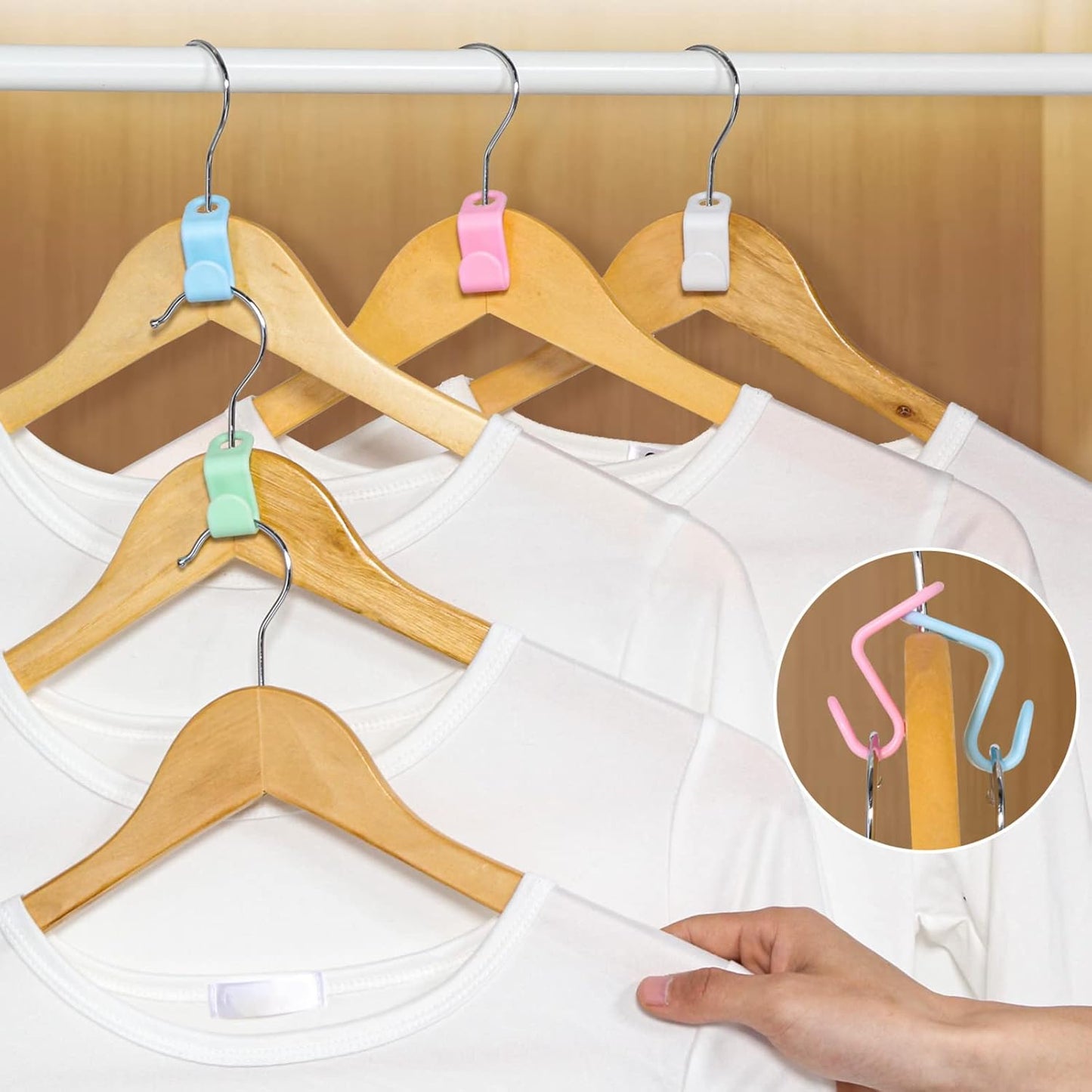 30 Pcs Clothes Hanger Connector Hooks Space Saving Hanger Extender
