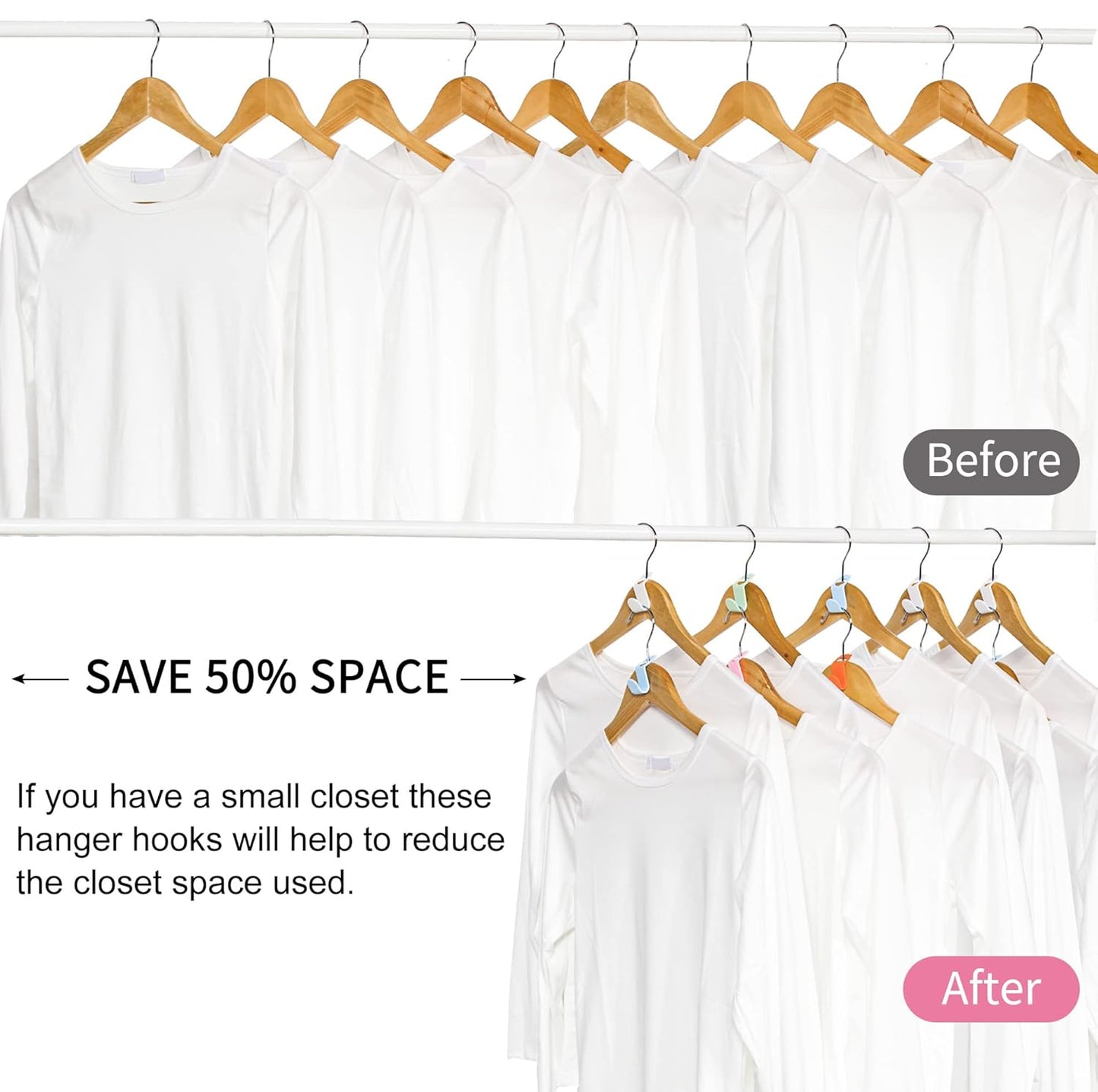 30 Pcs Clothes Hanger Connector Hooks Space Saving Hanger Extender