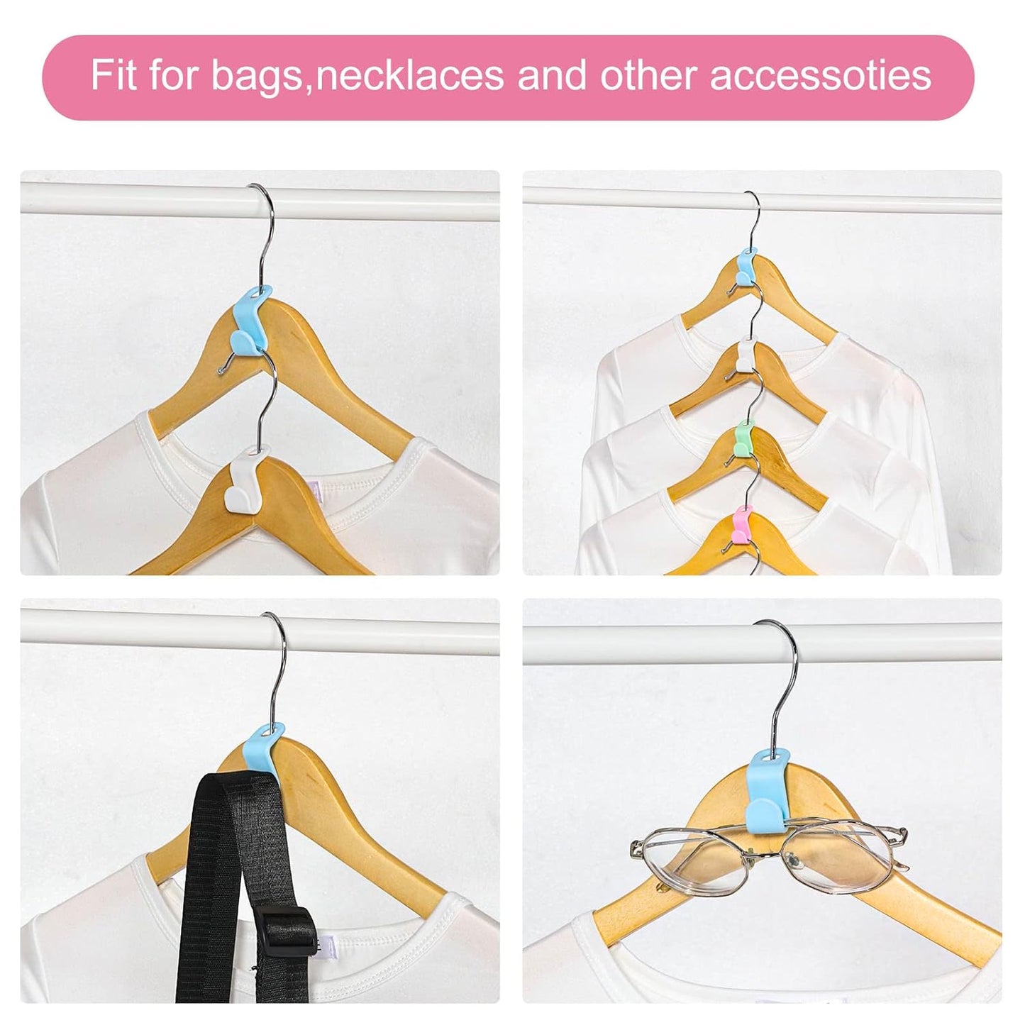 30 Pcs Clothes Hanger Connector Hooks Space Saving Hanger Extender