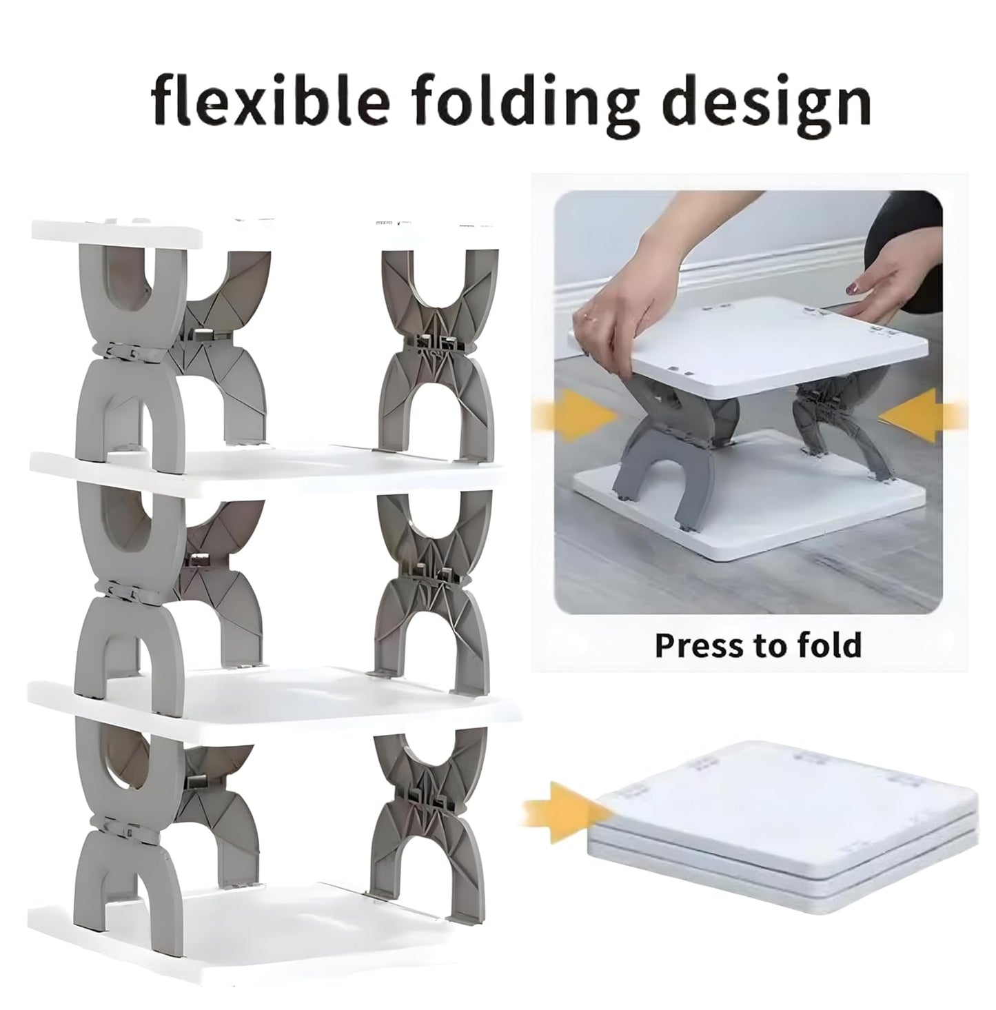 Multi-Purpose Stackable Shoe Rack Adjustable Slots