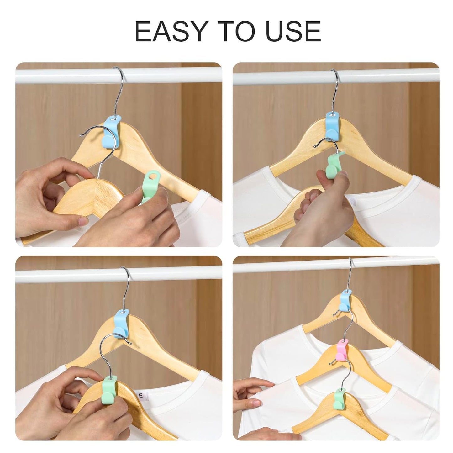 30 Pcs Clothes Hanger Connector Hooks Space Saving Hanger Extender