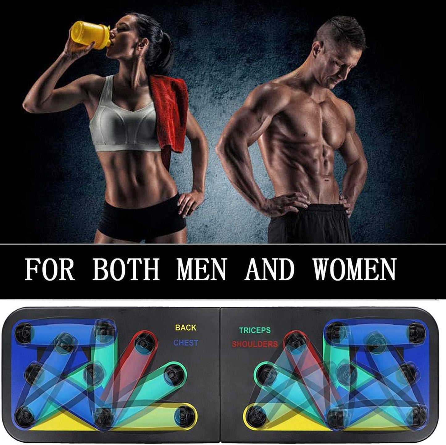 Push Up Rack Board Men Women 9 in 1 Body Building Fitness Exercise Workout Push-up Stands