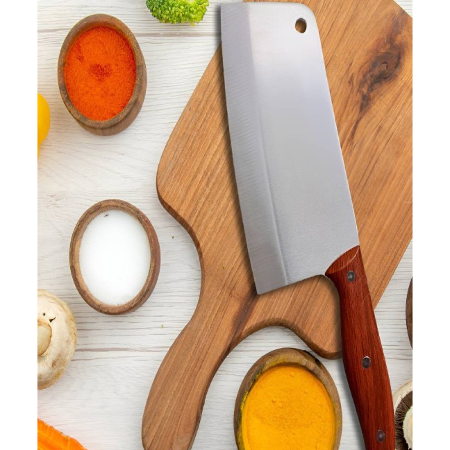 Silver-Toned Brown Stainless Steel Kitchen Knife – Sleek & Durable
