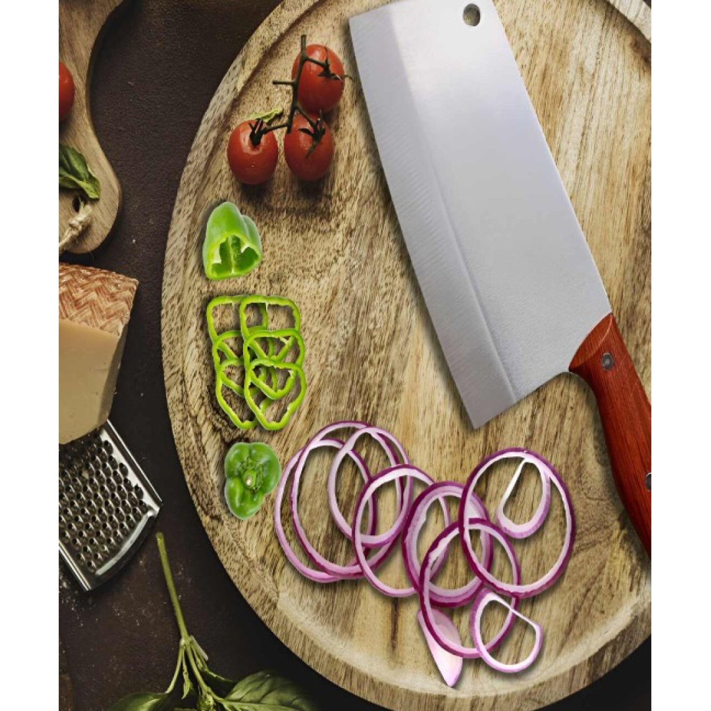 Silver-Toned Brown Stainless Steel Kitchen Knife – Sleek & Durable
