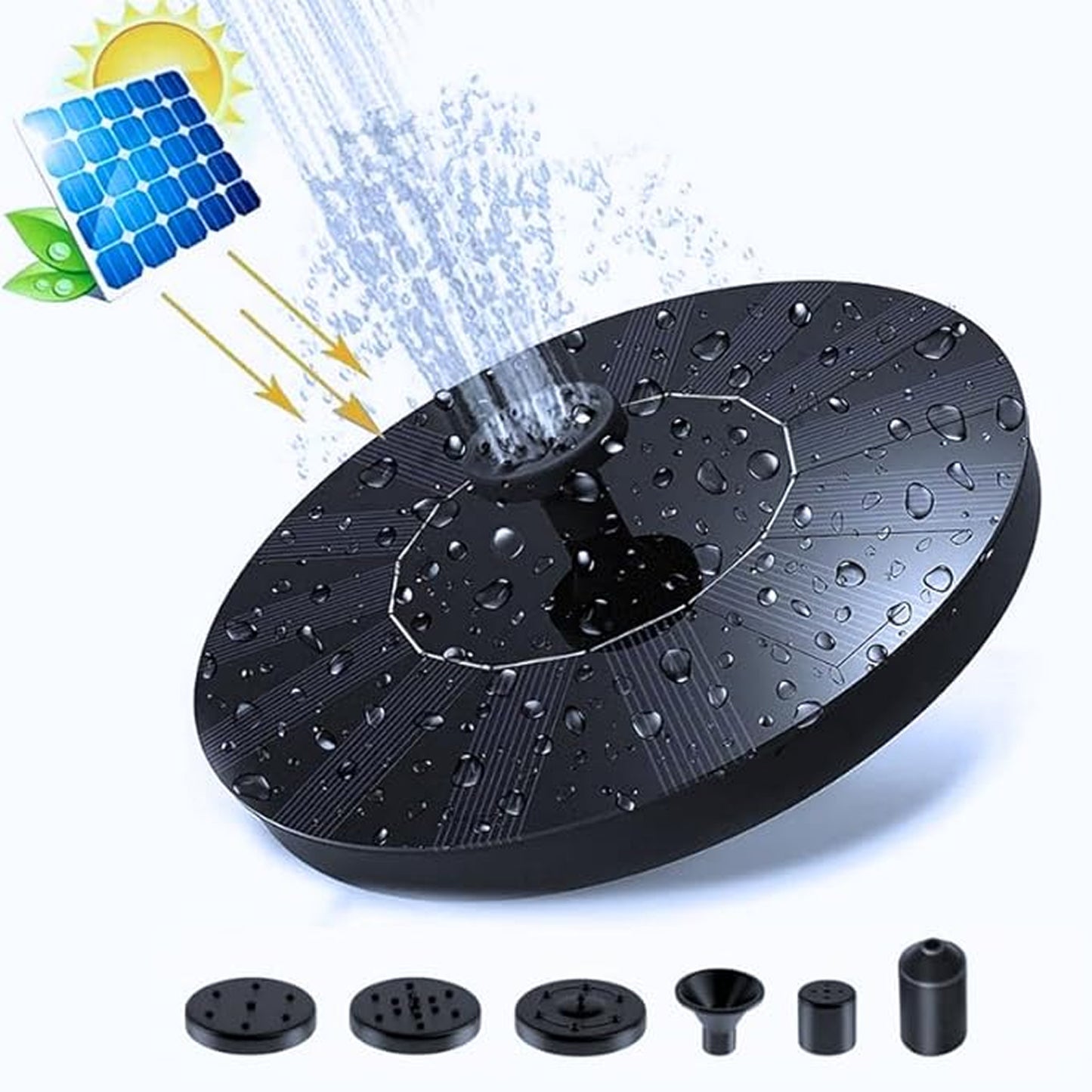 Fountain Solar Power Floating Water Pump for Pool Pond Garden and Patio Plants Round