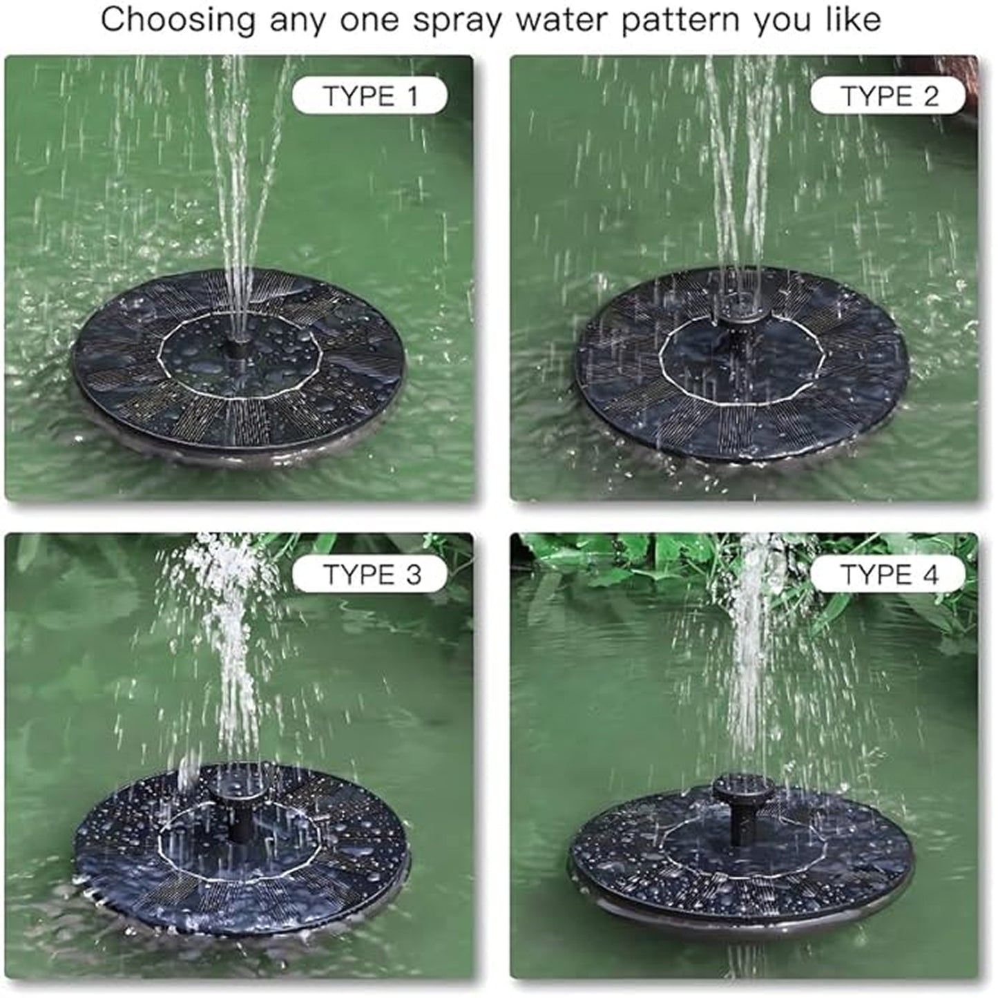 Fountain Solar Power Floating Water Pump for Pool Pond Garden and Patio Plants Round