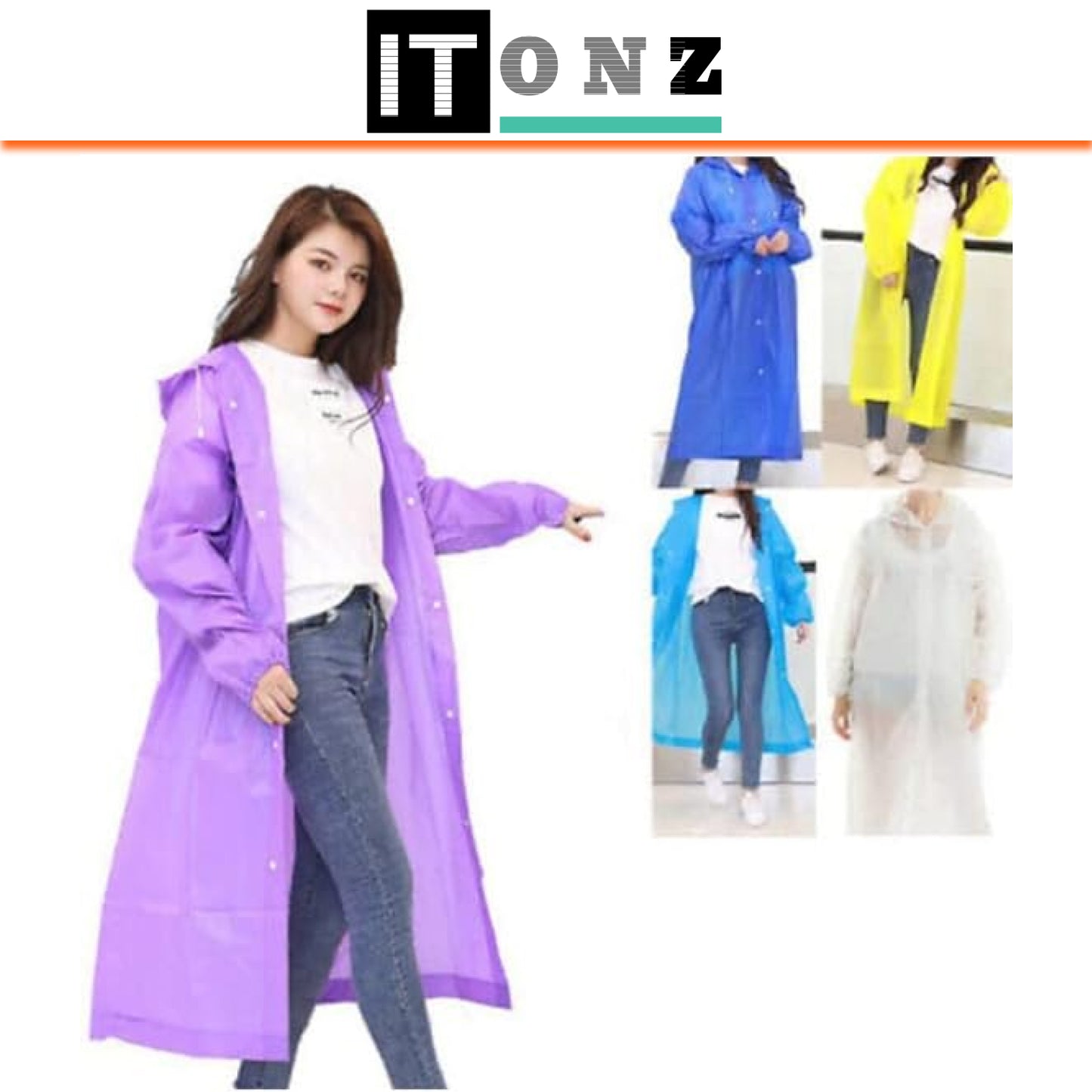 Reusable Wallet Rain Card Rain Coat for Adults - Colour as per availability.