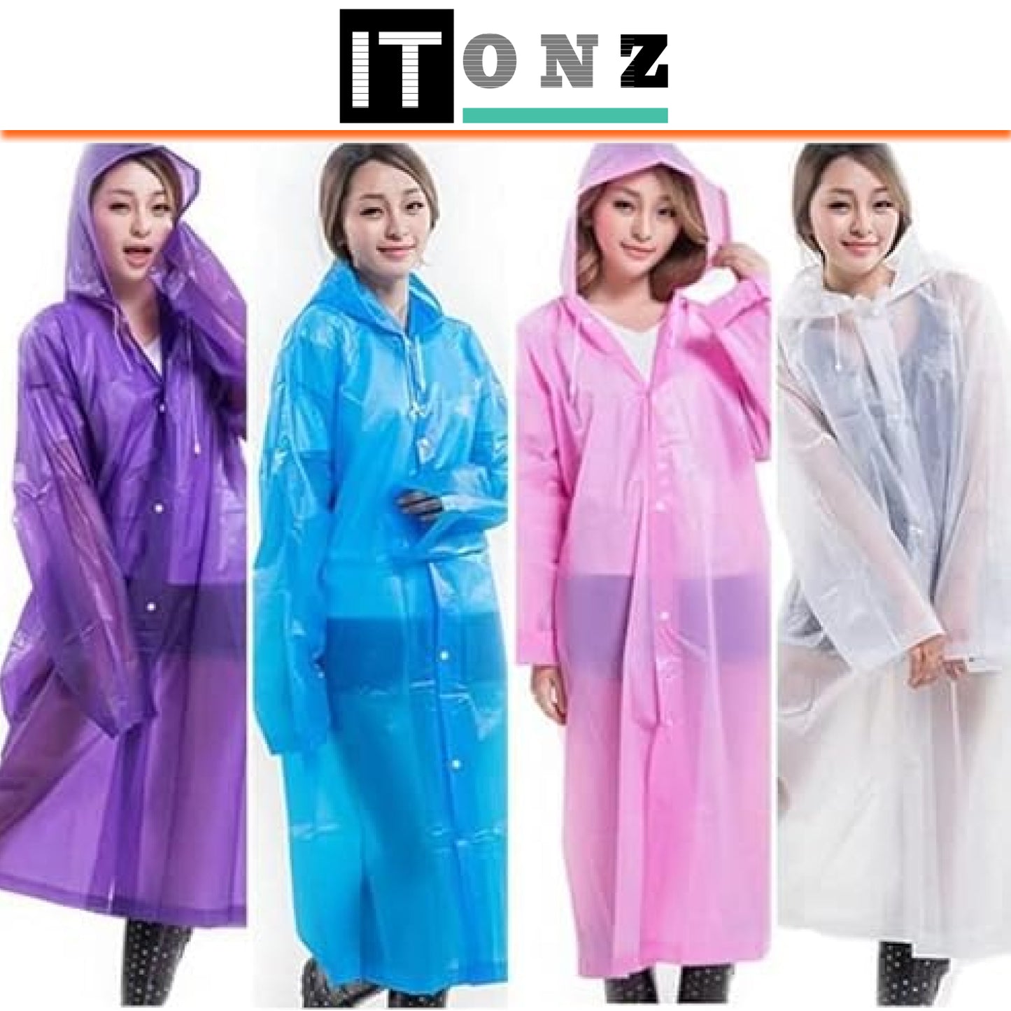 Reusable Wallet Rain Card Rain Coat for Adults - Colour as per availability.