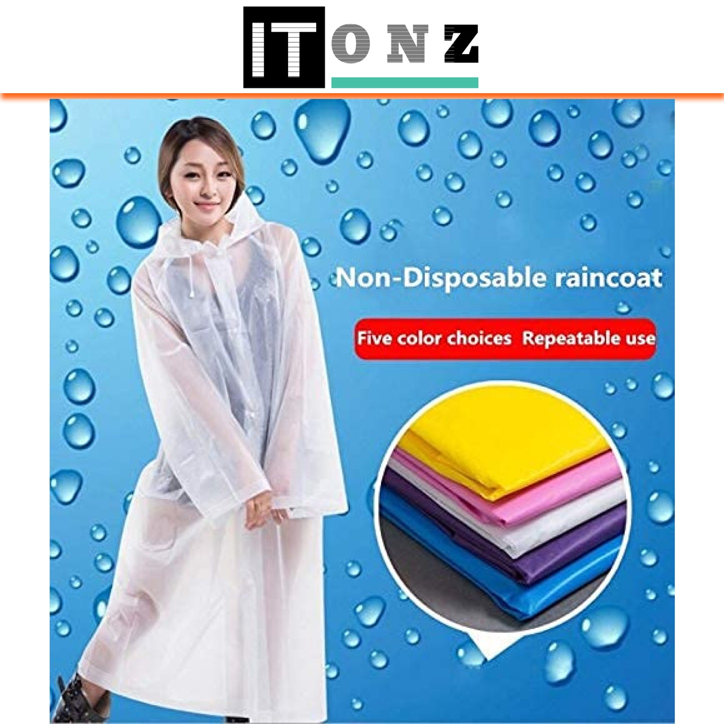 Reusable Wallet Rain Card Rain Coat for Adults - Colour as per availability.