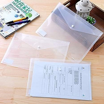 A4 Legal Side Opening Document File Bag, My Clear Plastic Container White - Multipurpose (Pack of 20)