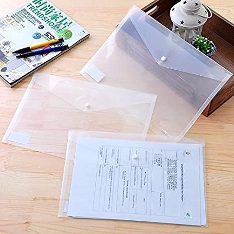 A4 Legal Side Opening Document File Bag, My Clear Plastic Container White - Multipurpose (Pack of 20)