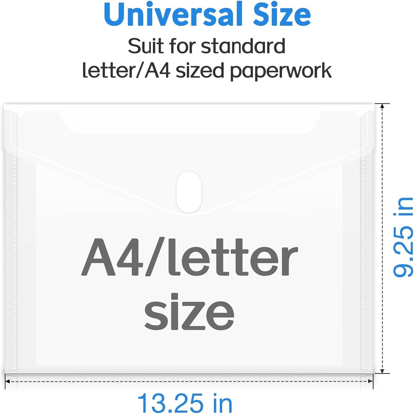 A4 Legal Side Opening Document File Bag, My Clear Plastic Container White - Multipurpose (Pack of 20)