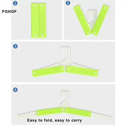 Portable Folding Clothes Hangers, Travel Hangers, Outdoor Hangers, Travel Accessories Foldable Clothes Drying Rack for Travel (Random Color) Pack of 4 Multicolour