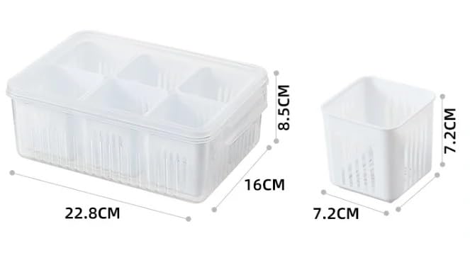 Food Storage Containers With Lids Airtight,6-In-1 Storage Box Kitchen Scallion Storage Box
