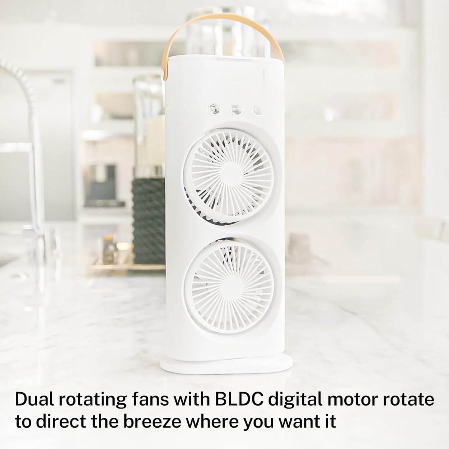Portable Fan Double Ended Spray Fan Desk Fan with Cooler USB Rechargeable Mini Desktop Table Cooling Fan