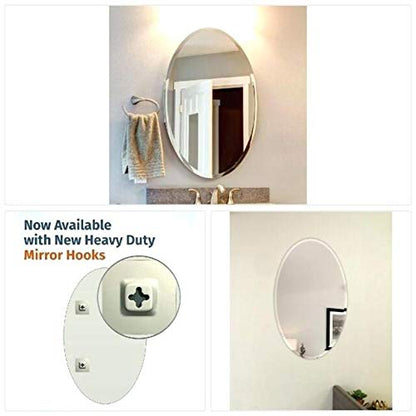 Unbreakable Plastic Sheet New Oval Shape Wall Sticker Mirror for Bathroom