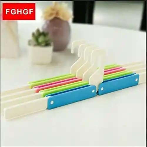 Portable Folding Clothes Hangers, Travel Hangers, Outdoor Hangers, Travel Accessories Foldable Clothes Drying Rack for Travel (Random Color) Pack of 4 Multicolour