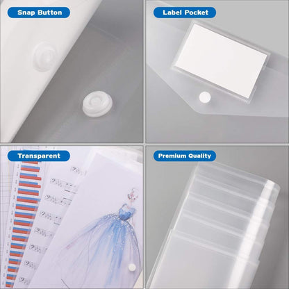 A4 Legal Side Opening Document File Bag, My Clear Plastic Container White - Multipurpose (Pack of 20)