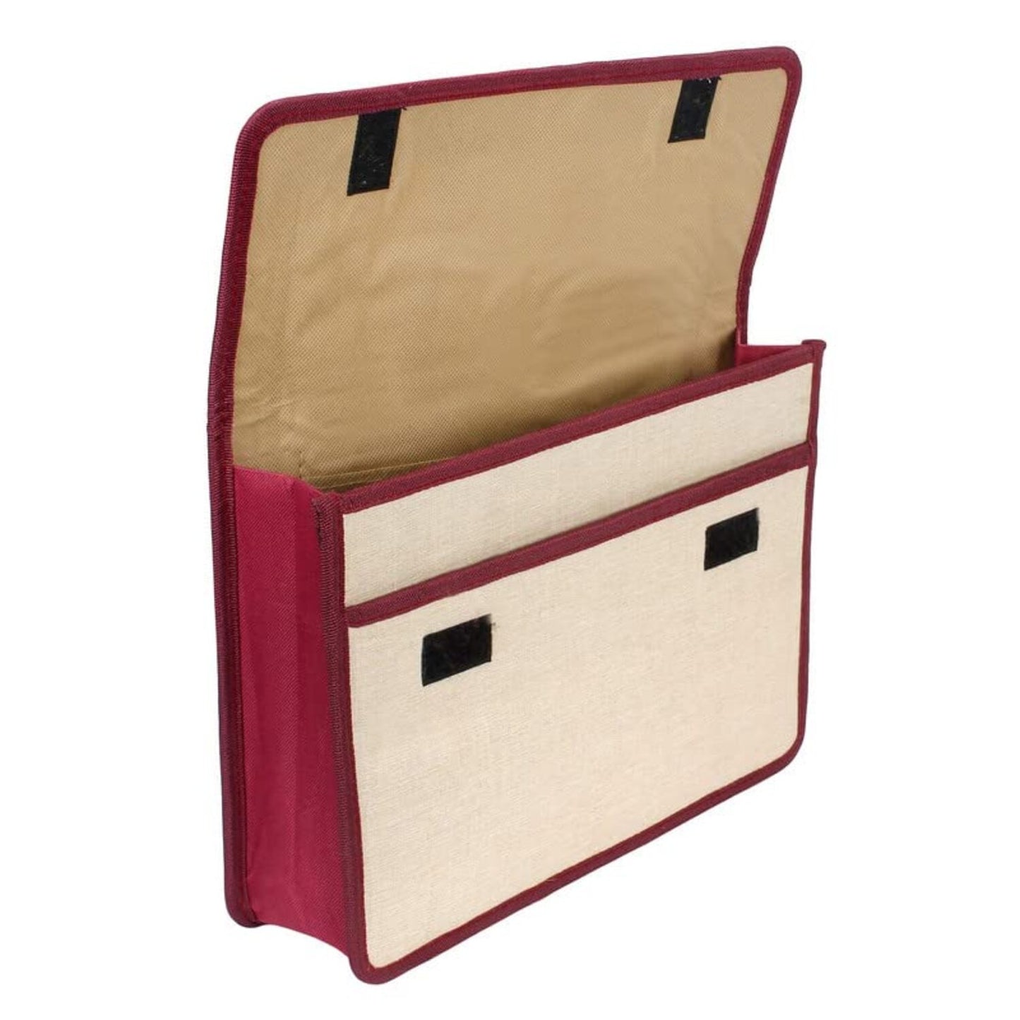 Jute Bag File Folder for Certificates and Important Documents Folder, Conference Folder, Document Organiser (Maroon)