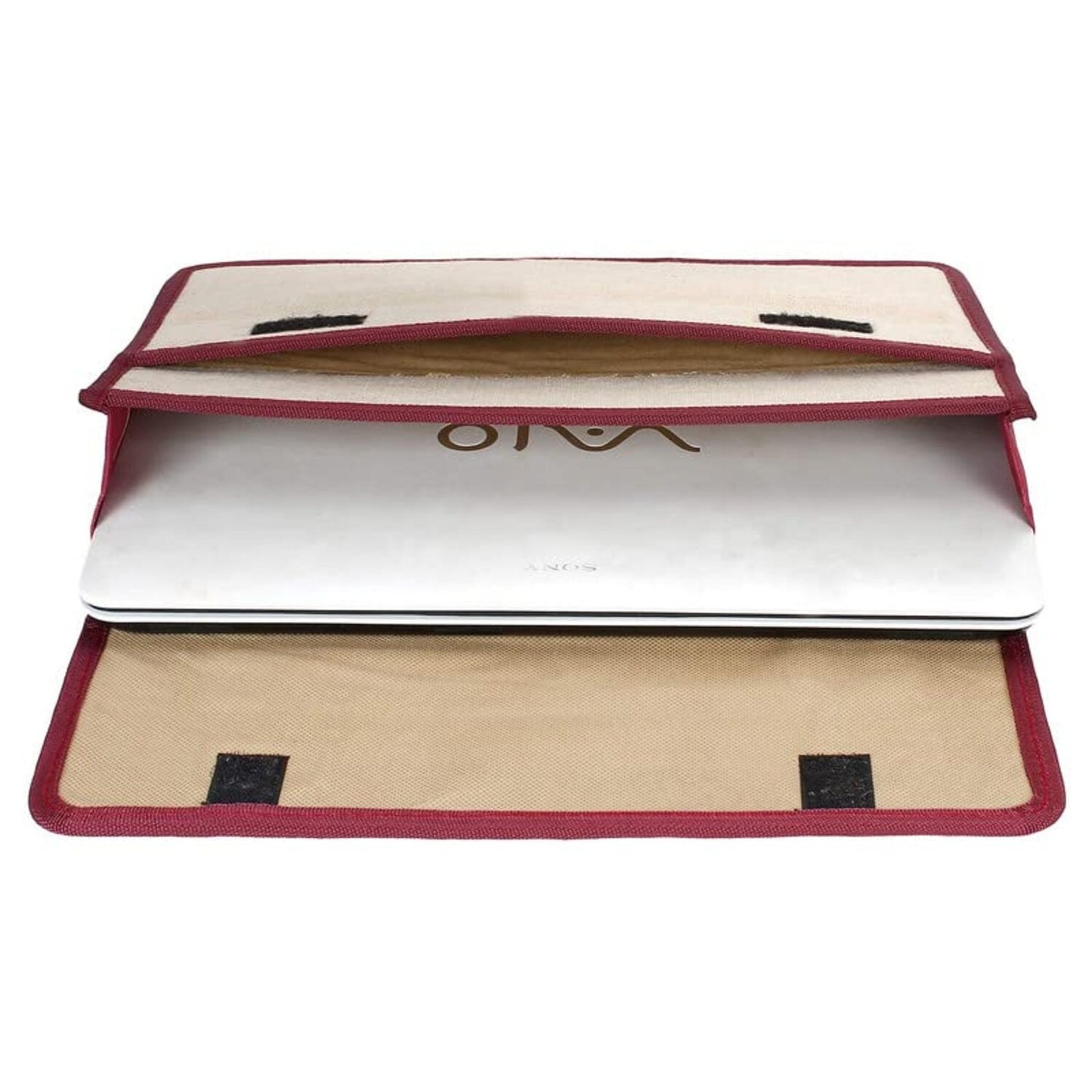 Jute Bag File Folder for Certificates and Important Documents Folder, Conference Folder, Document Organiser (Maroon)