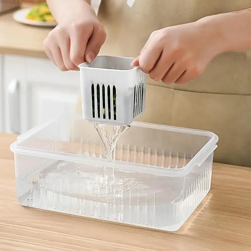 Food Storage Containers With Lids Airtight,6-In-1 Storage Box Kitchen Scallion Storage Box