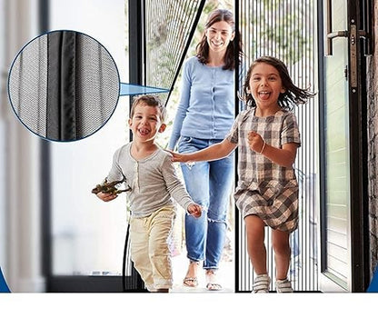 Magic Mesh Magnetic Mosquito Screen Door Net Curtain with Magnets Reinforced Polyester Mesh Curtain