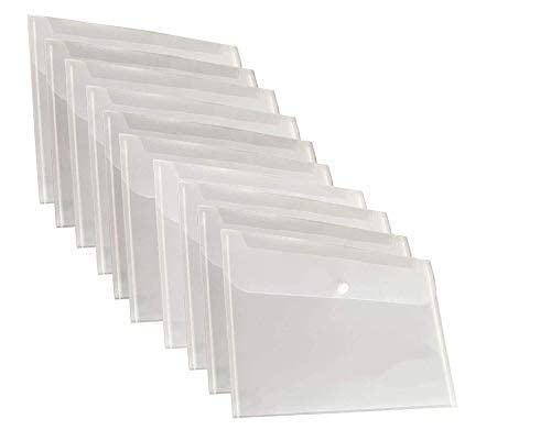 A4 Legal Side Opening Document File Bag, My Clear Plastic Container White - Multipurpose (Pack of 20)