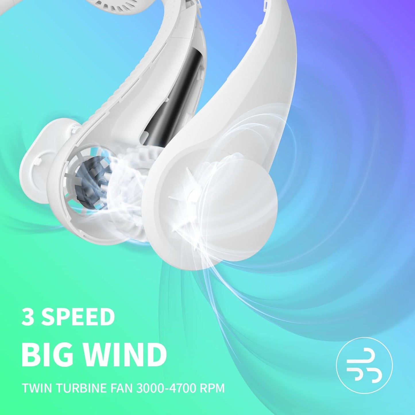 Portable Neck Fan, Hands Free Bladeless Fan