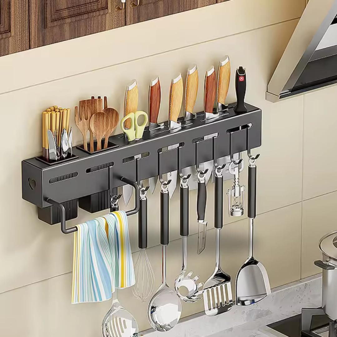 Kitchen Shelf Stainless Steel Floating Shelves Wall Mount Knife Holder