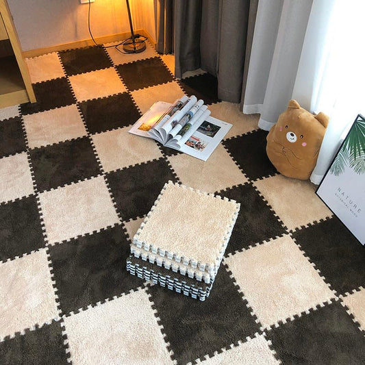 Buy Interlocking Carpet Tiles Mat (6 Pcs) – Anti-Slip, Washable, Easy to Install
