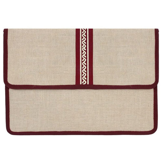 Jute Bag File Folder for Certificates and Important Documents Folder, Conference Folder, Document Organiser (Maroon)
