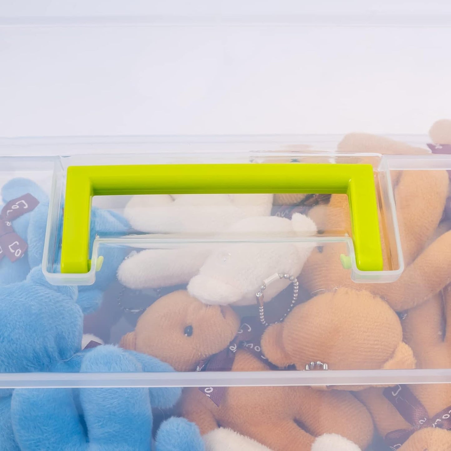 2 Layer Stack & Carry Box,Transparent Rectangular Multi Utility Detachable
