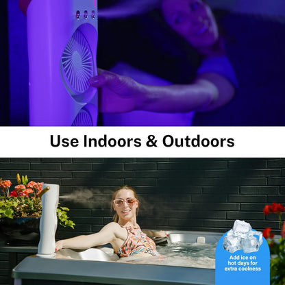 Portable Fan Double Ended Spray Fan Desk Fan with Cooler USB Rechargeable Mini Desktop Table Cooling Fan