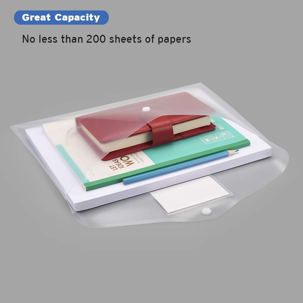 A4 Legal Side Opening Document File Bag, My Clear Plastic Container White - Multipurpose (Pack of 20)