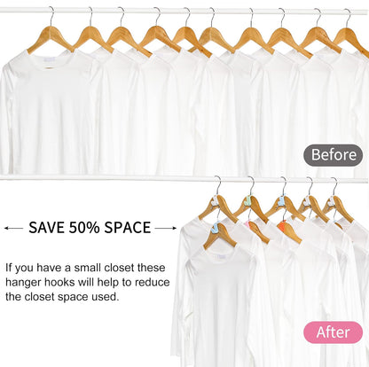 30 Pcs Clothes Hanger Connector Hooks Space Saving Hanger Extender
