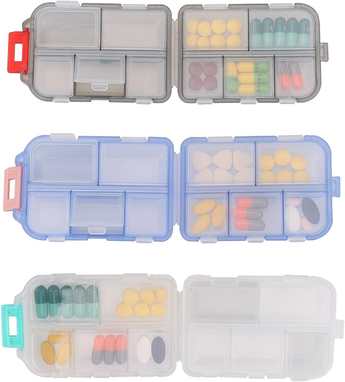 Multifunctional Pill Box, Portable Small Weekly Travel Pill Organizer
