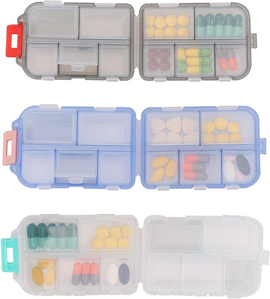 Multifunctional Pill Box, Portable Small Weekly Travel Pill Organizer