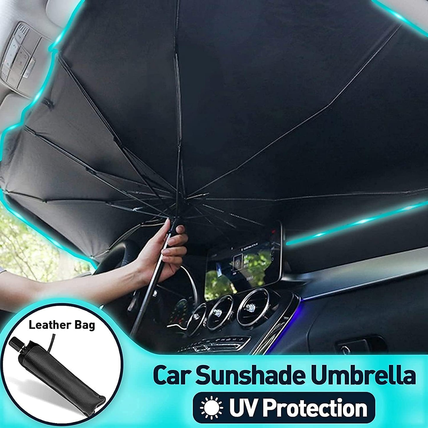 Car Windshield Sun Shade Umbrella – Foldable UV Protection for Car Interiors