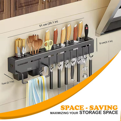 Kitchen Shelf Stainless Steel Floating Shelves Wall Mount Knife Holder