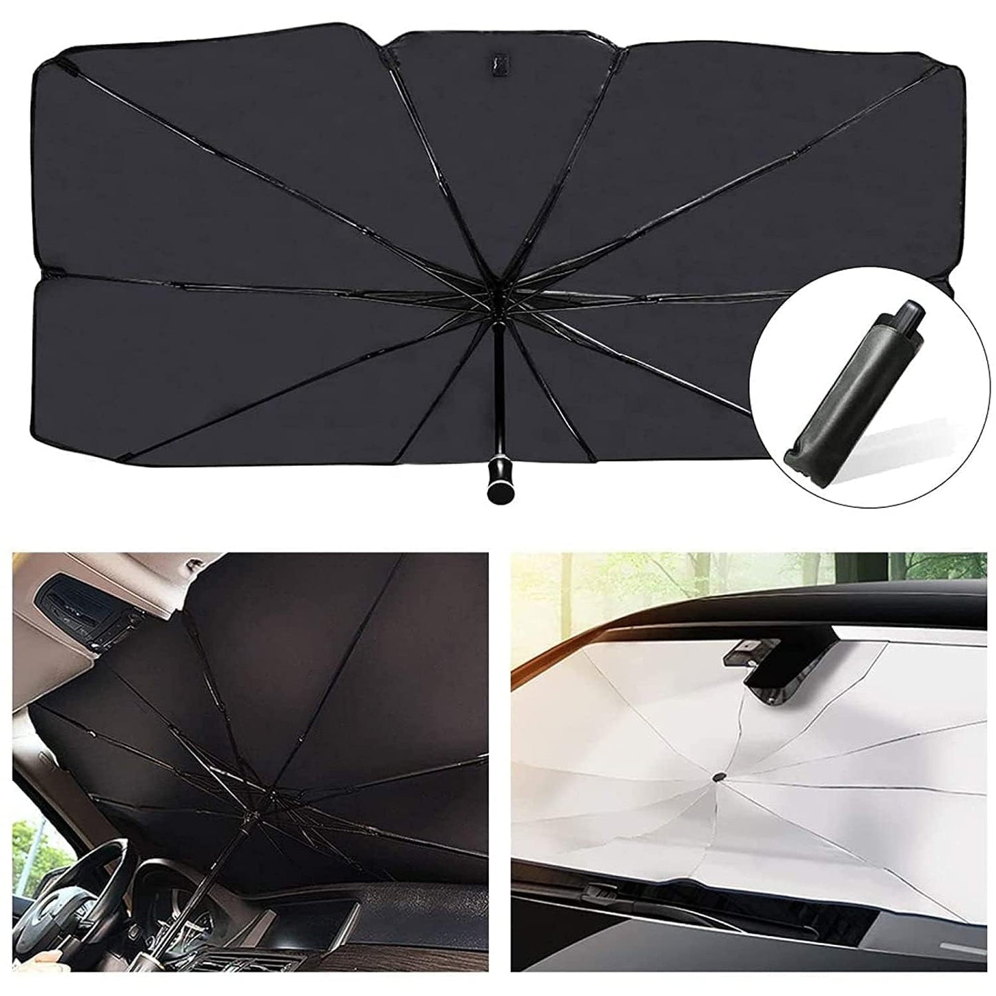 Car Windshield Sun Shade Umbrella – Foldable UV Protection for Car Interiors