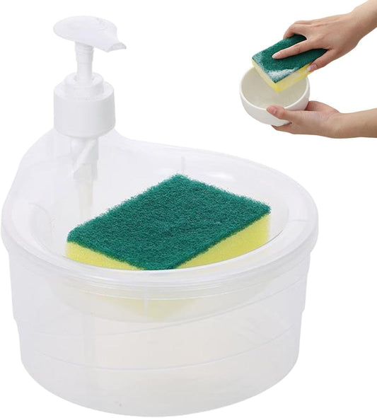 Sponge Holder Washing up Liquid Dispenser for Bathroom Kitchen