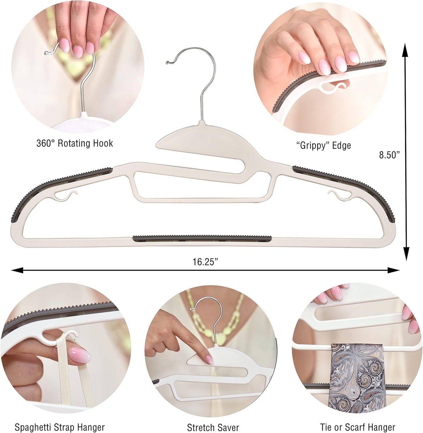 Anti-slip clothes hanger, multi-purpose household clothes hanger (Pack of 4)