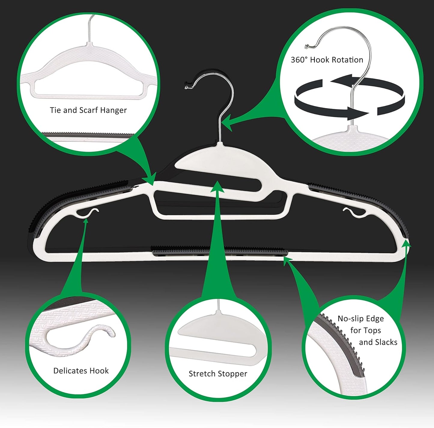Anti-slip clothes hanger, multi-purpose household clothes hanger (Pack of 4)