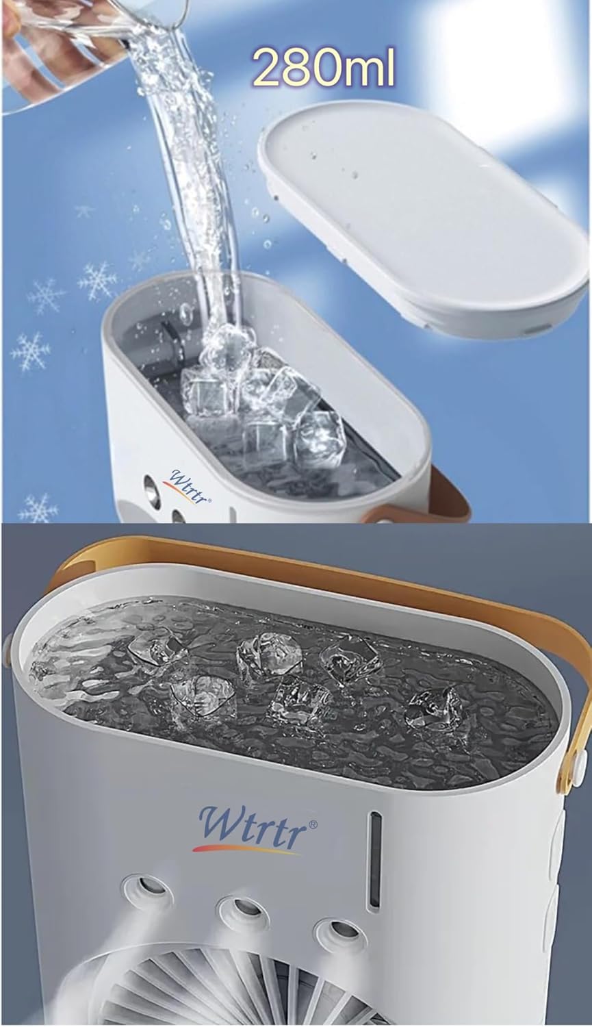 Portable Fan Double Ended Spray Fan Desk Fan with Cooler USB Rechargeable Mini Desktop Table Cooling Fan