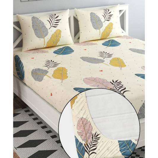 Microfiber King Printed Fitted Bedsheet