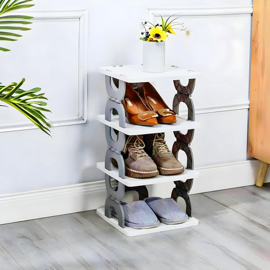 Multi-Purpose Stackable Shoe Rack Adjustable Slots